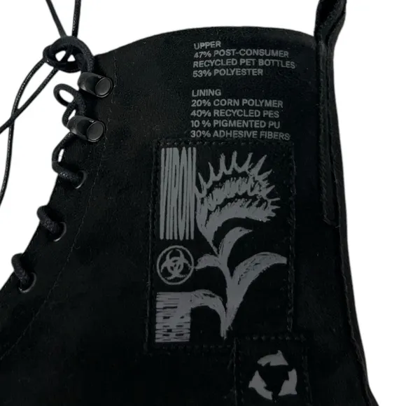 Viron Vegan Faux Suede Army Surplus Black Boots Mens US 13 - EU 47 Casual