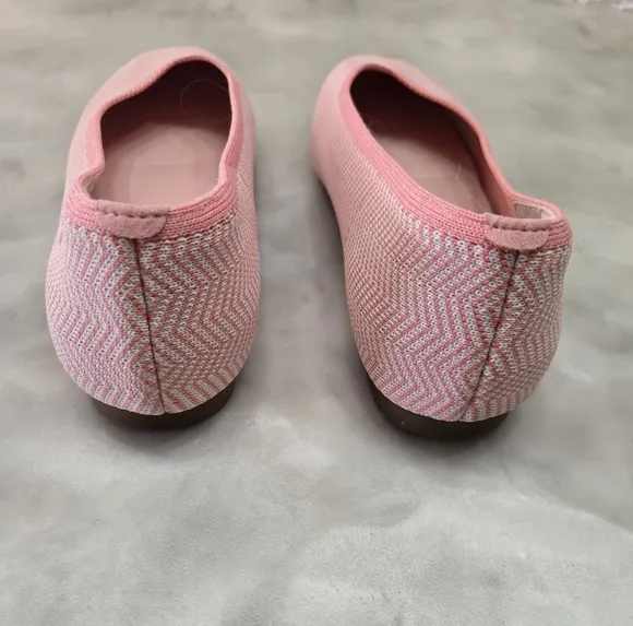 VIVAIA Pink Chevron Square Toe Slip On Pink Blend Shoes Size 39.5