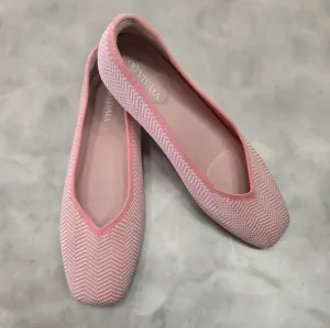 VIVAIA Pink Chevron Square Toe Slip On Pink Blend Shoes Size 39.5