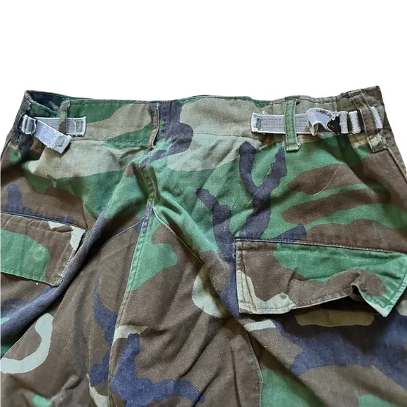 Vtg Army Military Fatigue Cargo Olive Green Cargo Camo Utility Button Fly Pants