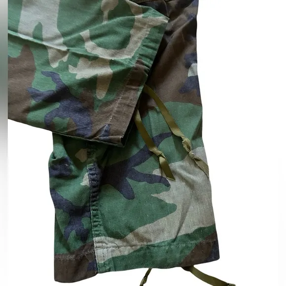 Vtg Army Military Fatigue Cargo Olive Green Cargo Camo Utility Button Fly Pants