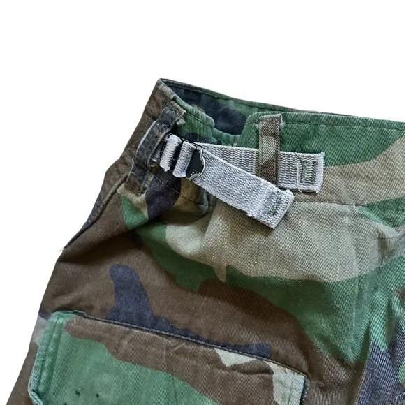 Vtg Army Military Fatigue Cargo Olive Green Cargo Camo Utility Button Fly Pants