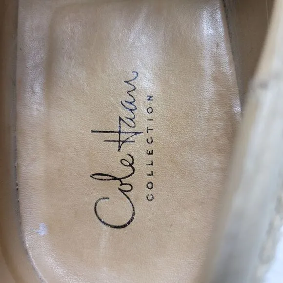 Vtg Cole Haan Mens Oxford Shoes Size 9.5 Tan Suede Wingtip Danite Sole