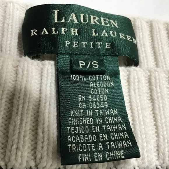 Vtg Lauren Ralph Lauren Sweater Size Small Striped Boat Neck Black White Classic