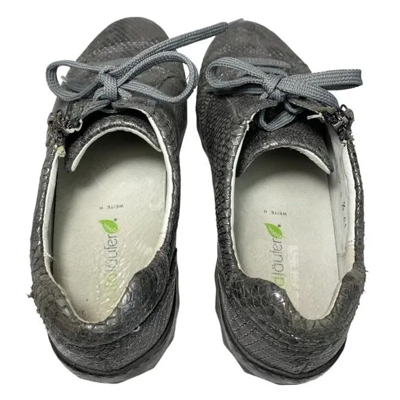 WALDLAUFER charcoal snake embossed sneaker