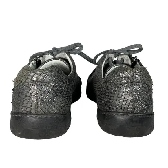 WALDLAUFER charcoal snake embossed sneaker