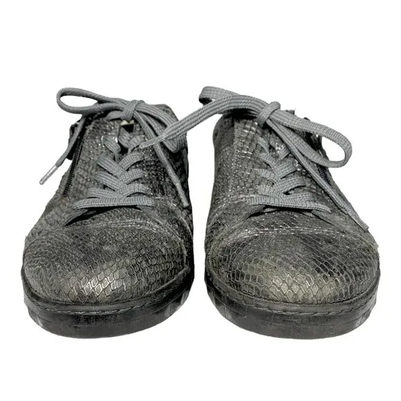 WALDLAUFER charcoal snake embossed sneaker