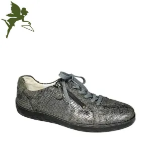 WALDLAUFER charcoal snake embossed sneaker