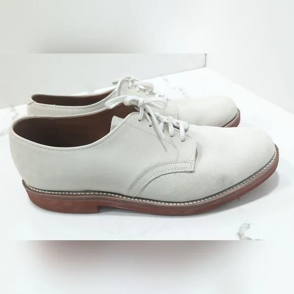 Walk Over Men's Ivory Buck Suede Leather Saddle lace up Oxford Shoes size 10.5