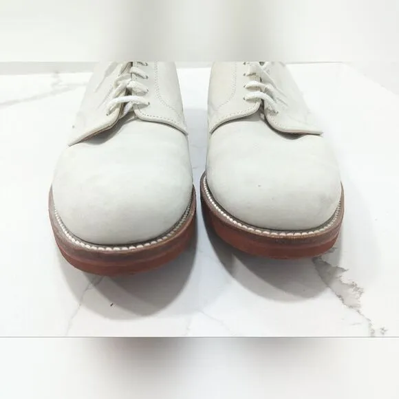 Walk Over Men's Ivory Buck Suede Leather Saddle lace up Oxford Shoes size 10.5