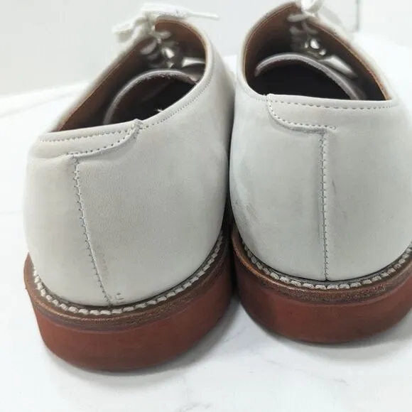 Walk Over Men's Ivory Buck Suede Leather Saddle lace up Oxford Shoes size 10.5