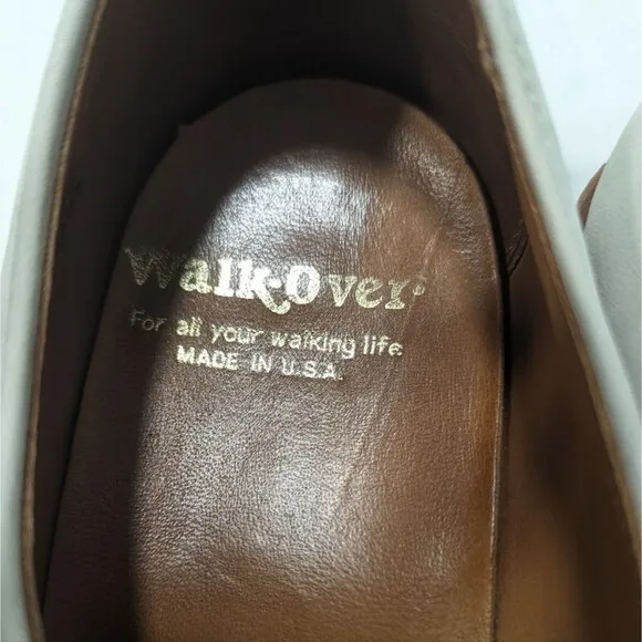 Walk Over Men's Ivory Buck Suede Leather Saddle lace up Oxford Shoes size 10.5