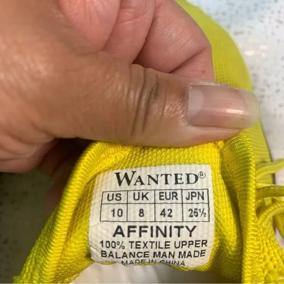 WANTED Affinity Yellow Sneaker Rainbow Sole Size 10