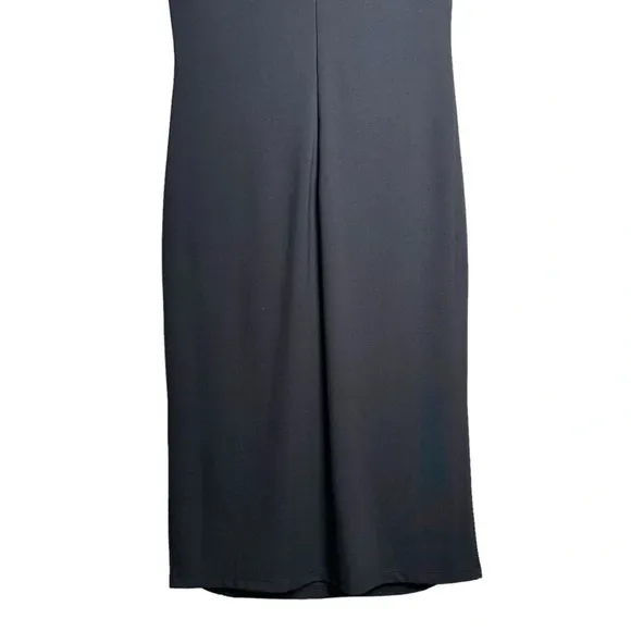 Weekend Max Mara Size Large Jersey Boat Neck Short Sleeve Dress Black Drape Soft