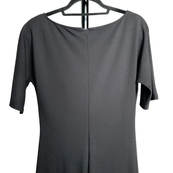 Weekend Max Mara Size Large Jersey Boat Neck Short Sleeve Dress Black Drape Soft