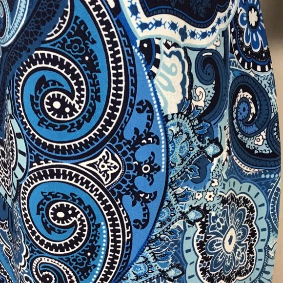 WHBM 3/4 SLEEVE PRINTED KNIT SHIFT DRESS