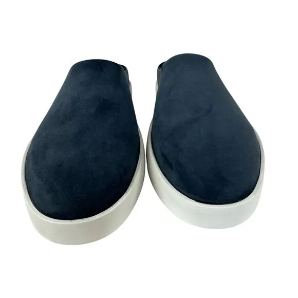 WOLF &amp; SHEPHERD Cruise Mule Shoes Navy Suede Nubuck Slip On Casual Athleisure 8