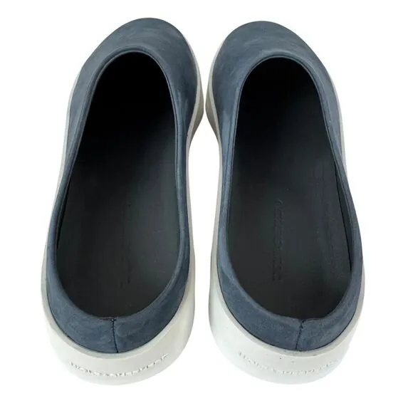 WOLF &amp; SHEPHERD Cruise Mule Shoes Navy Suede Nubuck Slip On Casual Athleisure 8