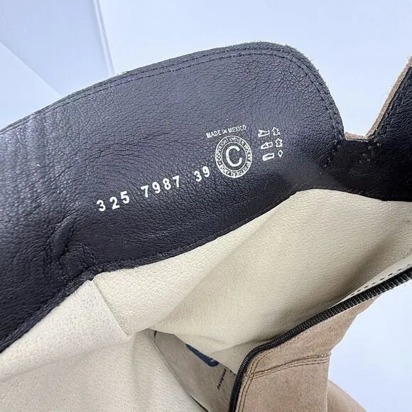 Wolky Delvina 8 Block‎ Heel Tall Suede Leather Boots EU 39 Camel Comfort