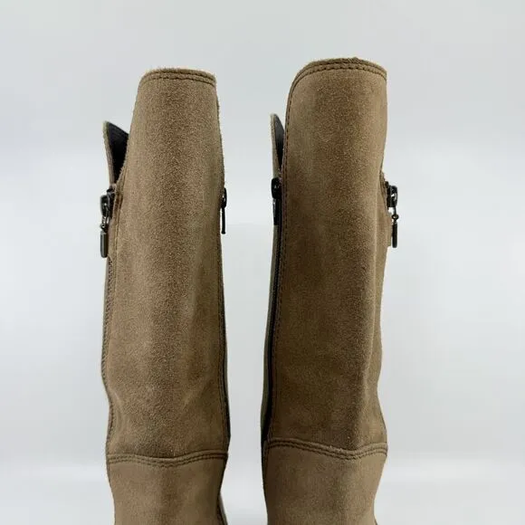 Wolky Delvina 8 Block‎ Heel Tall Suede Leather Boots EU 39 Camel Comfort