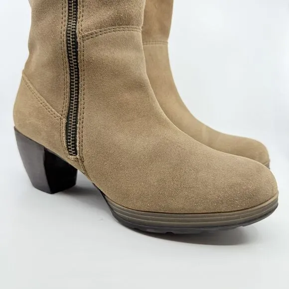 Wolky Delvina 8 Block‎ Heel Tall Suede Leather Boots EU 39 Camel Comfort