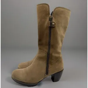Wolky Delvina 8 Block‎ Heel Tall Suede Leather Boots EU 39 Camel Comfort