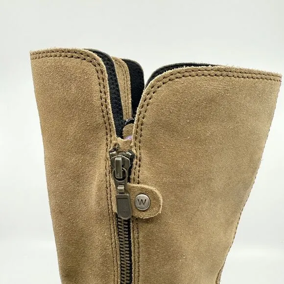 Wolky Delvina 8 Block‎ Heel Tall Suede Leather Boots EU 39 Camel Comfort