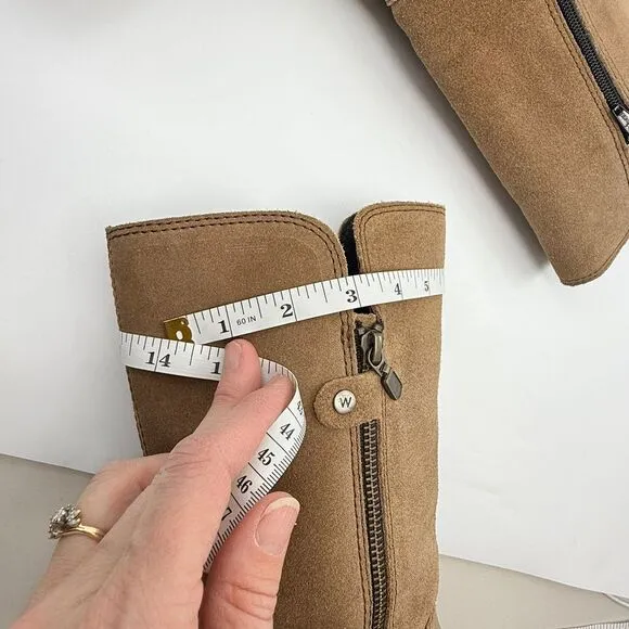 Wolky Delvina 8 Block‎ Heel Tall Suede Leather Boots EU 39 Camel Comfort
