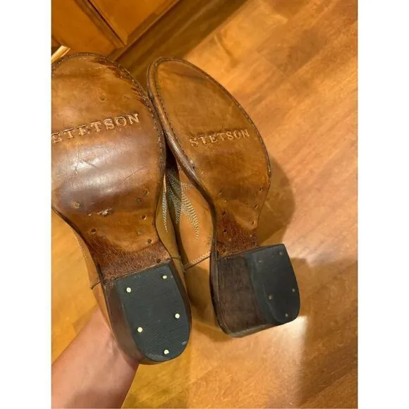 Woman’s new Stetson western shoes leather and leather sole