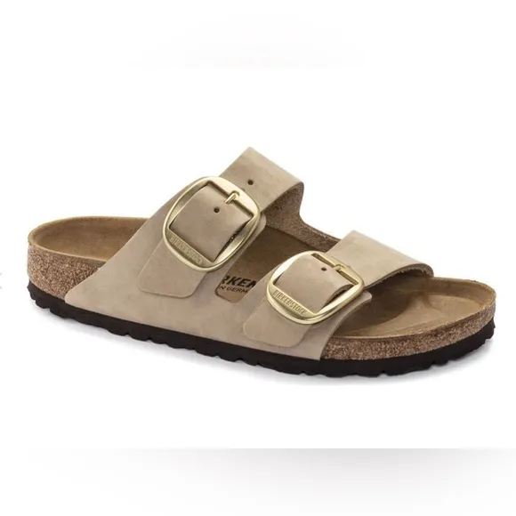 Women's Birkenstock Arizona Big Buckle Sandcastle Nubuck