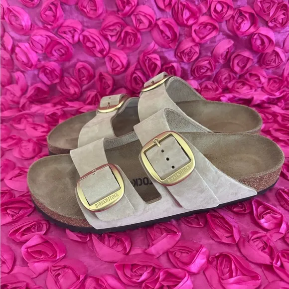 Women's Birkenstock Arizona Big Buckle Sandcastle Nubuck