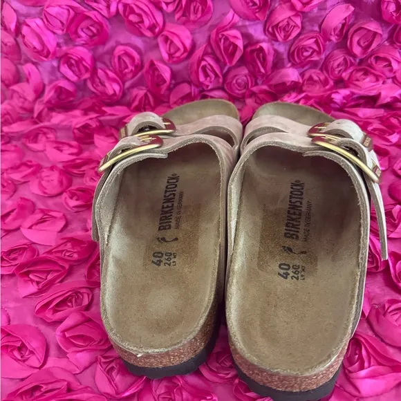 Women's Birkenstock Arizona Big Buckle Sandcastle Nubuck
