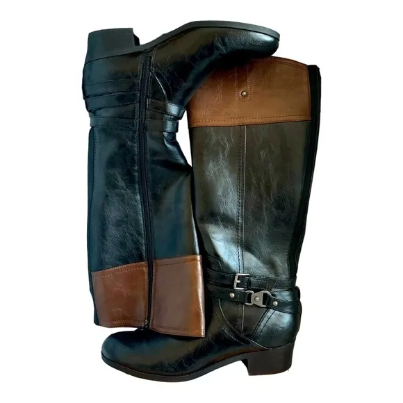 Women’s Boots UNISA Tereza Wide Calf Western Boots Brown Black Riding Boots