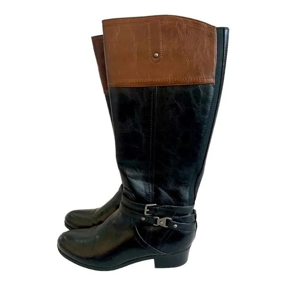 Women’s Boots UNISA Tereza Wide Calf Western Boots Brown Black Riding Boots