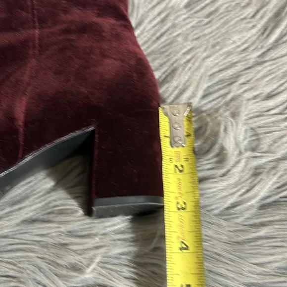 Women's Burgundy Velvet Ankle Boots