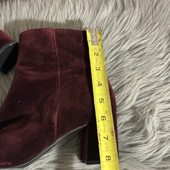 Women's Burgundy Velvet Ankle Boots