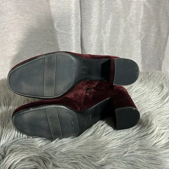 Women's Burgundy Velvet Ankle Boots