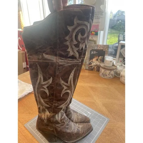 Women’s Dan Post Jilted Boots Leather Brown Size 6