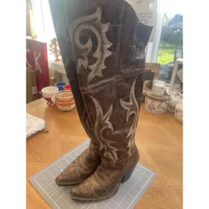 Women’s Dan Post Jilted Boots Leather Brown Size 6