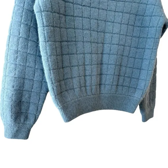 Women's I Love Pretty blue designer boat neck fox fur blend sweater osfm