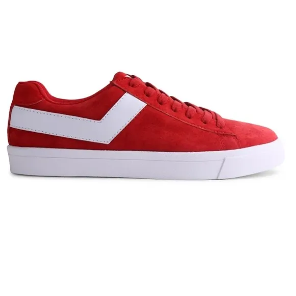 Women's PONY Classic Low Red Suede Shoes Size 7.5