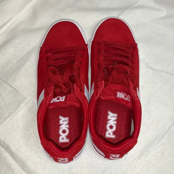 Women's PONY Classic Low Red Suede Shoes Size 7.5