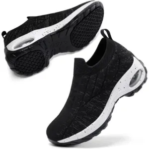 Women's Slip On Breathe Mesh Walking Shoes Sneaker Comfort Wedge Platform Loafer