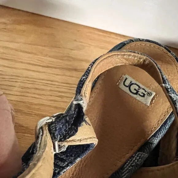 Women's Ugg Noella 1001171 High 5&quot; Wedge Sandals Open Toe size 9
