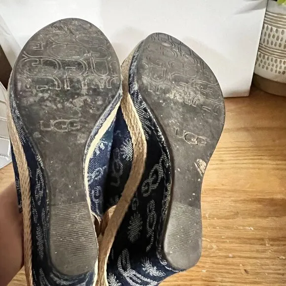 Women's Ugg Noella 1001171 High 5&quot; Wedge Sandals Open Toe size 9