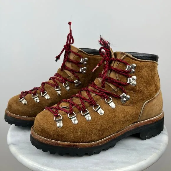 Womens Vintage DEXTER Suede Leather Hiking Boots Mountaineering USA Made (8.5)