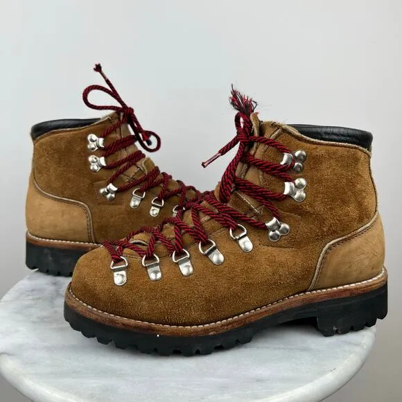 Womens Vintage DEXTER Suede Leather Hiking Boots Mountaineering USA Made (8.5)