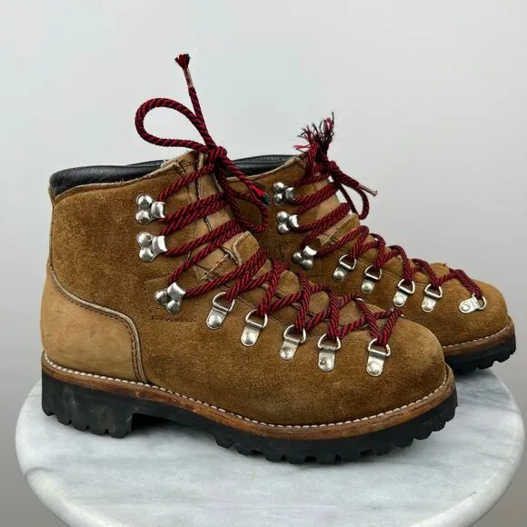 Womens Vintage DEXTER Suede Leather Hiking Boots Mountaineering USA Made (8.5)