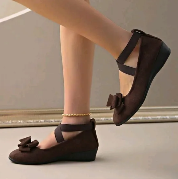 Women's Wedge Elastic Slip-On Shoes, Fashion Wedge Casual Slip-On Shoes, Wedge