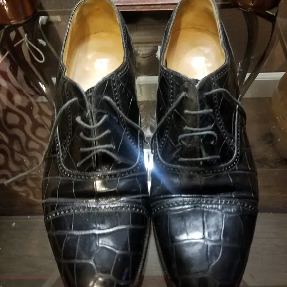 WOW! MEN'S CAPORUCCI ALLIGATOR SHOES SZ. 11 NARROW
